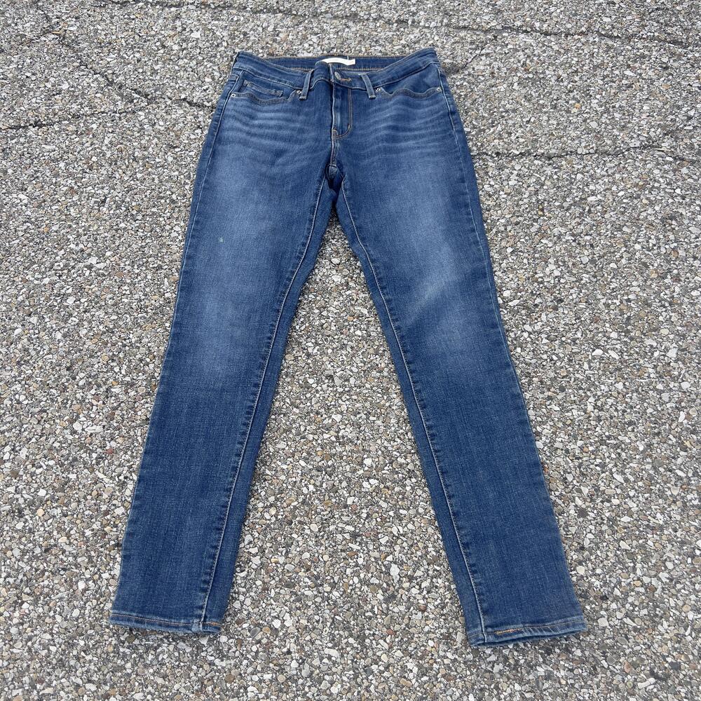 Levis 711 Skinny Jeans Womens 28x30 Blue Medium Wash Mid Rise Slim Denim Pants